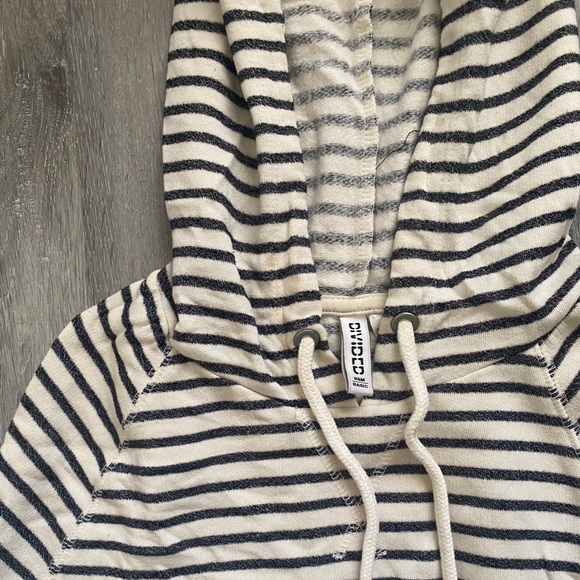 Striped Cropped Hoodie - Picture 1 of 3